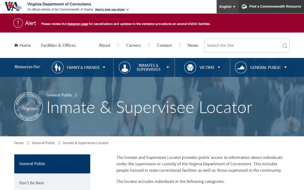 Virginia Department of Corrections locator for Botetourt County record follow-up